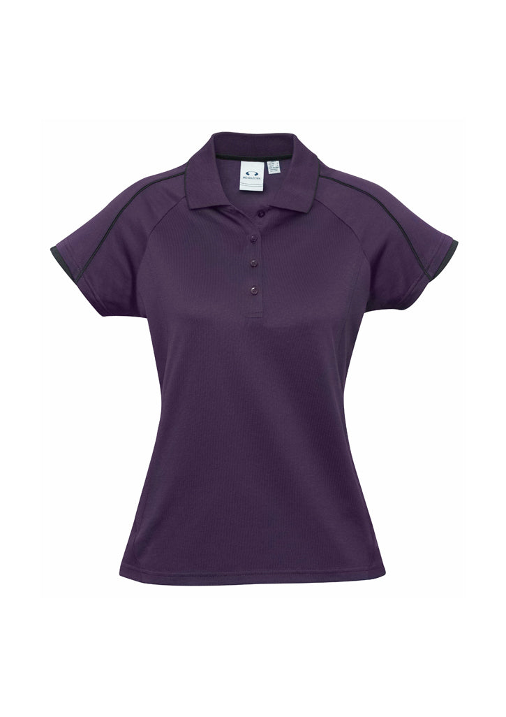 P303LS - Biz Collection - Womens Blade Short Sleeve Polo | Grape/Black