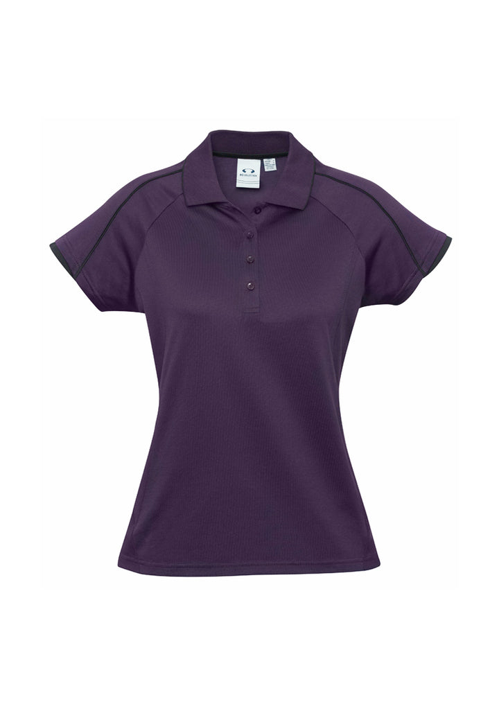 P303LS - Biz Collection - Womens Blade Short Sleeve Polo | Grape/Black