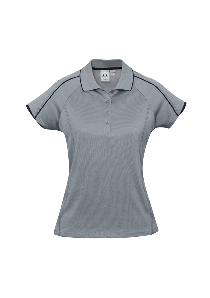 P303LS - Biz Collection - Womens Blade Short Sleeve Polo | Silver Grey/Black