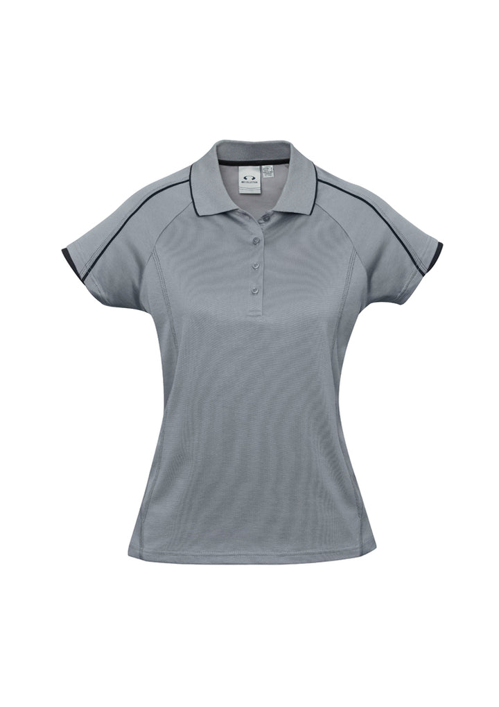 P303LS - Biz Collection - Womens Blade Short Sleeve Polo | Silver Grey/Black