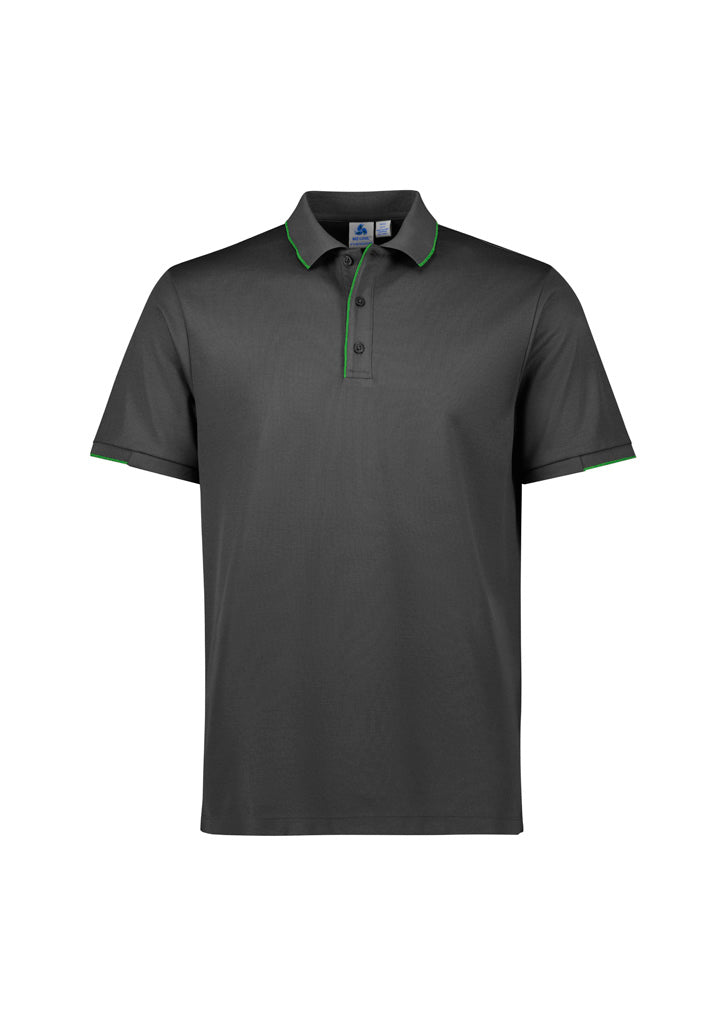 P313MS - Biz Collection - Focus Mens Polo | Grey/Fluoro Lime