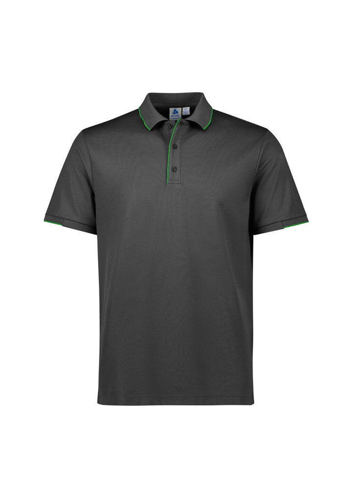 P313MS - Biz Collection - Focus Mens Polo | Grey/Fluoro Lime