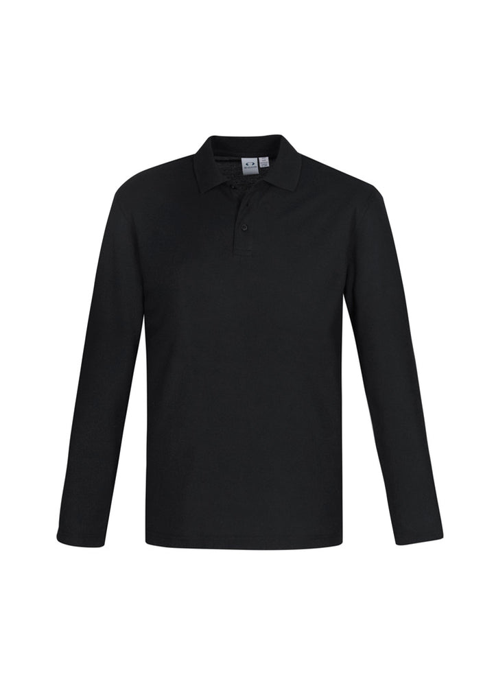P400ML - Biz Collection - Men's Long sleeve Crew Polo - 210gsm - Poly/Cotton | Black