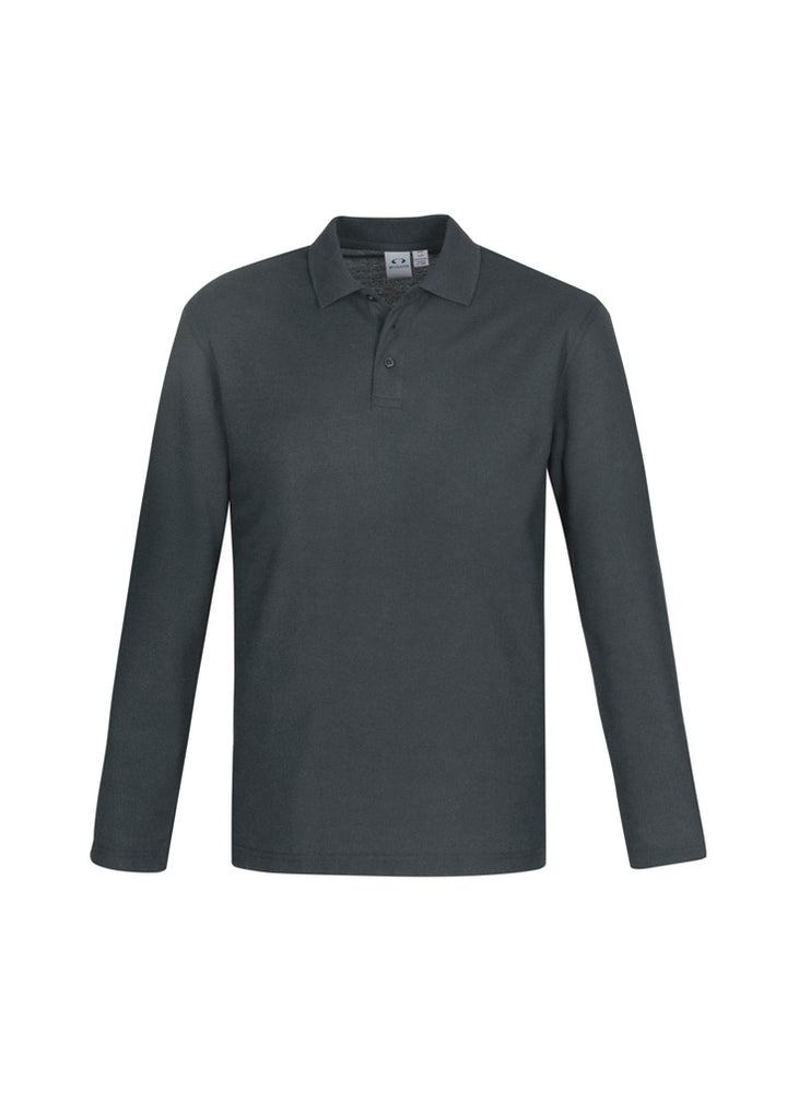 P400ML - Biz Collection - Men's Long sleeve Crew Polo - 210gsm - Poly/Cotton | Charcoal