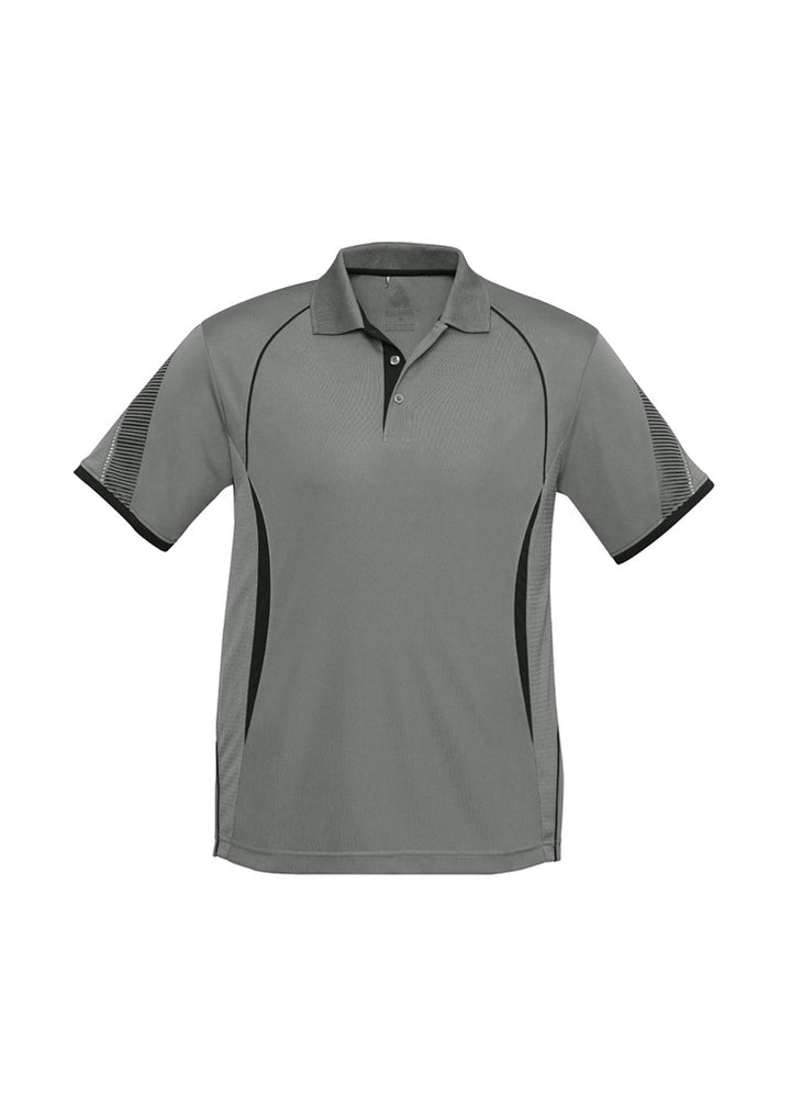 P405MS - Biz Collection - Razor Polo - Men's - Fluoro trims. | Ash/Black