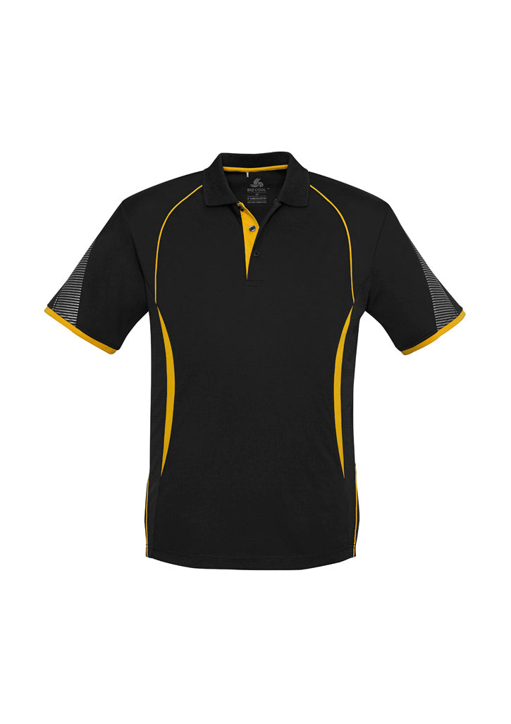 P405MS - Biz Collection - Razor Polo - Men's - Fluoro trims. | Black/Gold