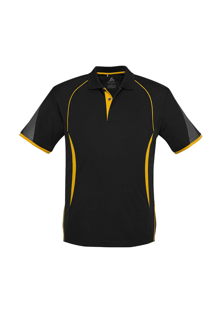 P405MS - Biz Collection - Razor Polo - Men's - Fluoro trims. | Black/Gold