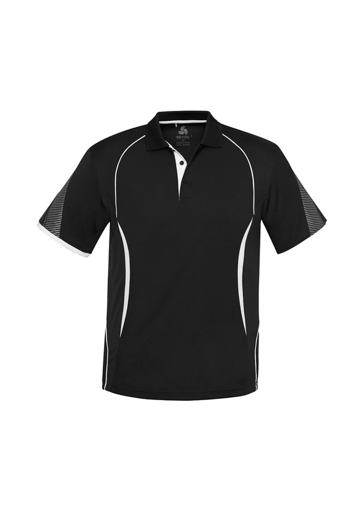 P405MS - Biz Collection - Razor Polo - Men's - Fluoro trims. | Black/White