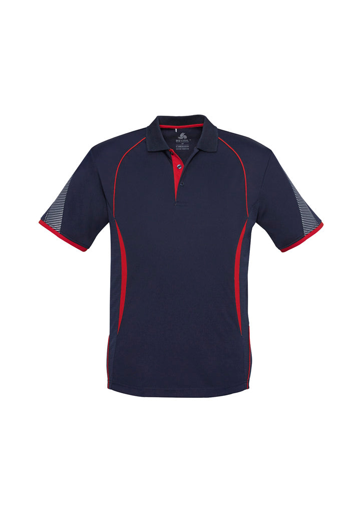P405MS - Biz Collection - Razor Polo - Men's - Fluoro trims. | Navy/Red
