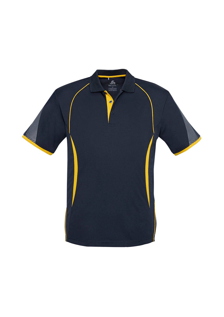 P405MS - Biz Collection - Razor Polo - Men's - Fluoro trims. | Navy/Gold