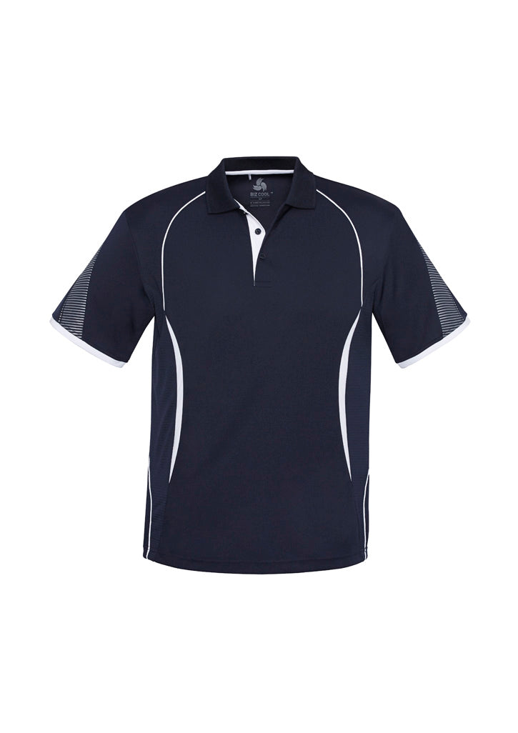 P405MS - Biz Collection - Razor Polo - Men's - Fluoro trims. | Navy/White