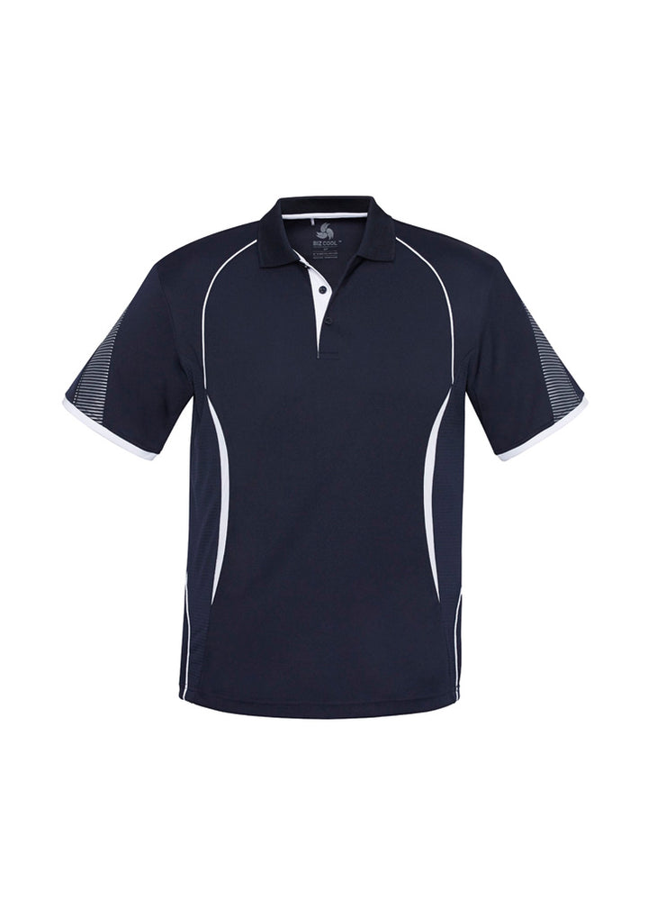 P405MS - Biz Collection - Razor Polo - Men's - Fluoro trims. | Navy/White