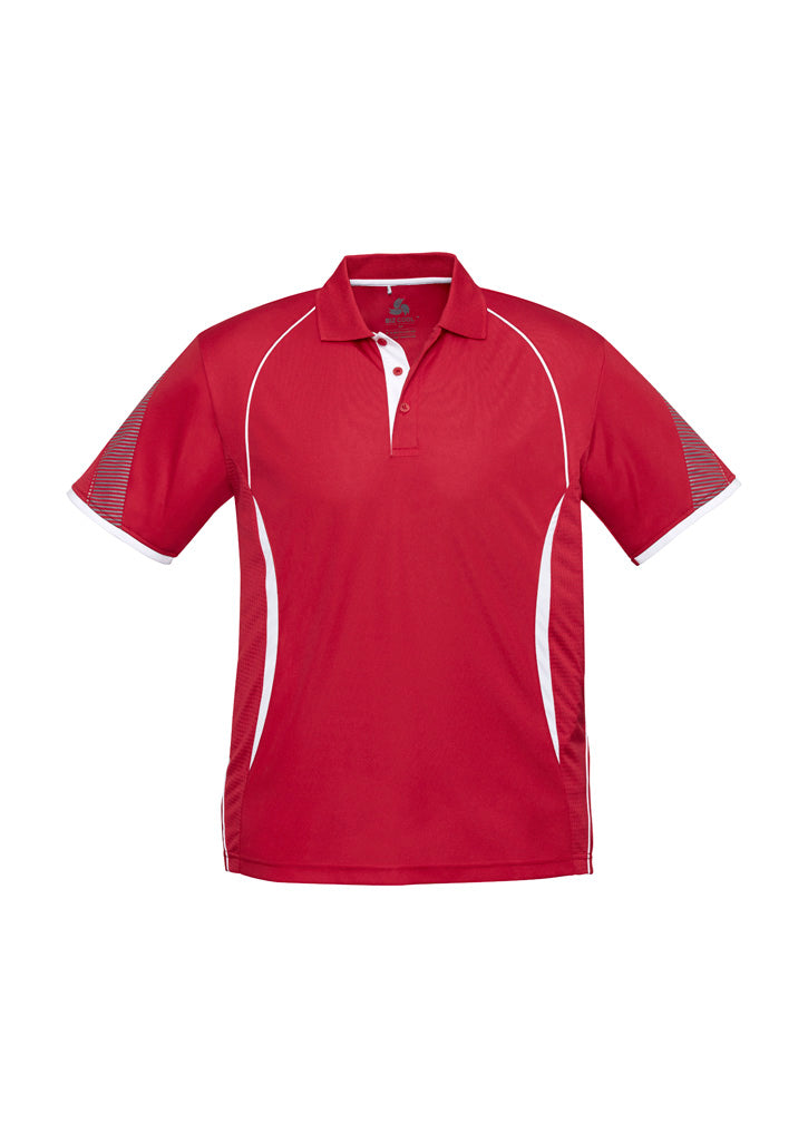 P405MS - Biz Collection - Razor Polo - Men's - Fluoro trims. | Red/White