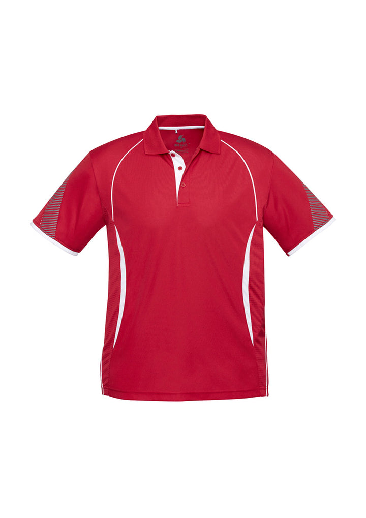 P405MS - Biz Collection - Razor Polo - Men's - Fluoro trims. | Red/White