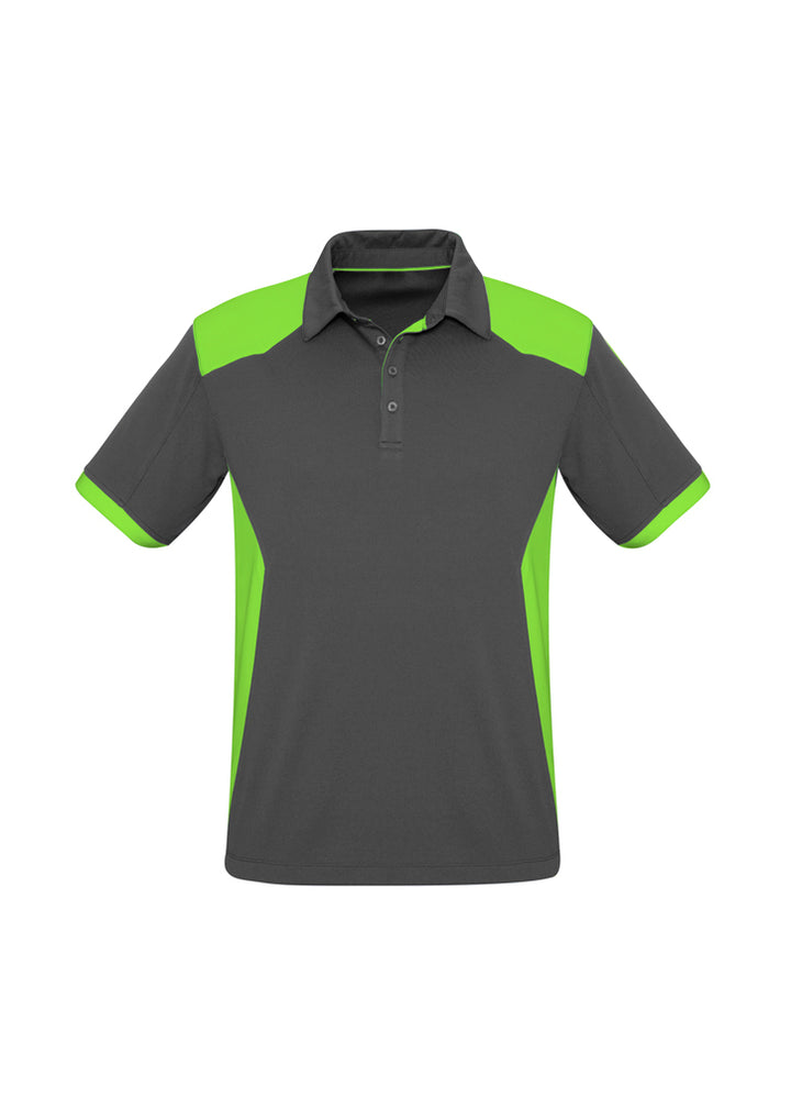 P705MS - Biz Collection - Mens Rival Short Sleeve Polo | Grey/Fluoro Lime