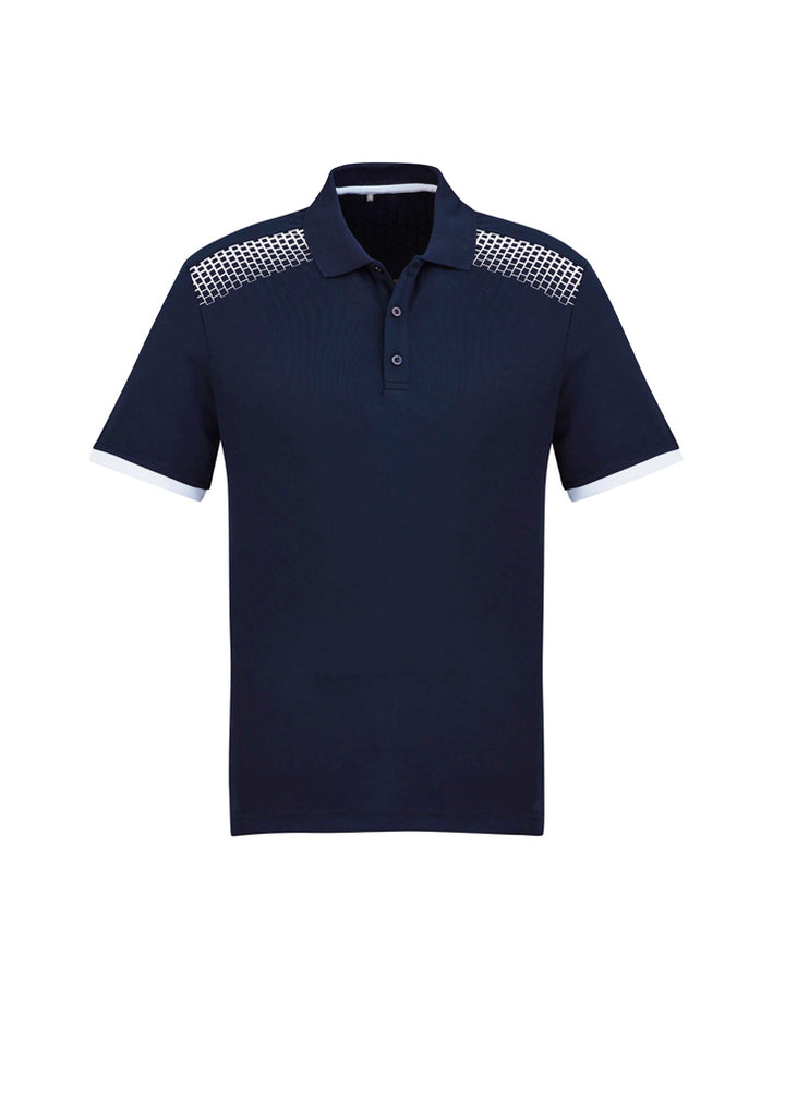 P900MS - Fashion Biz - Galaxy Polo - Men's - Fluoro trims. | Navy/White