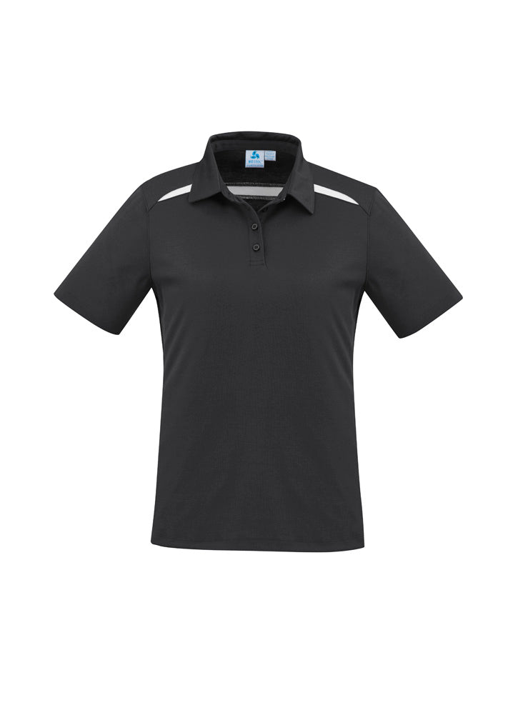 P901LS - Biz Collection - Womens Sonar Short Sleeve Polo | Black/White