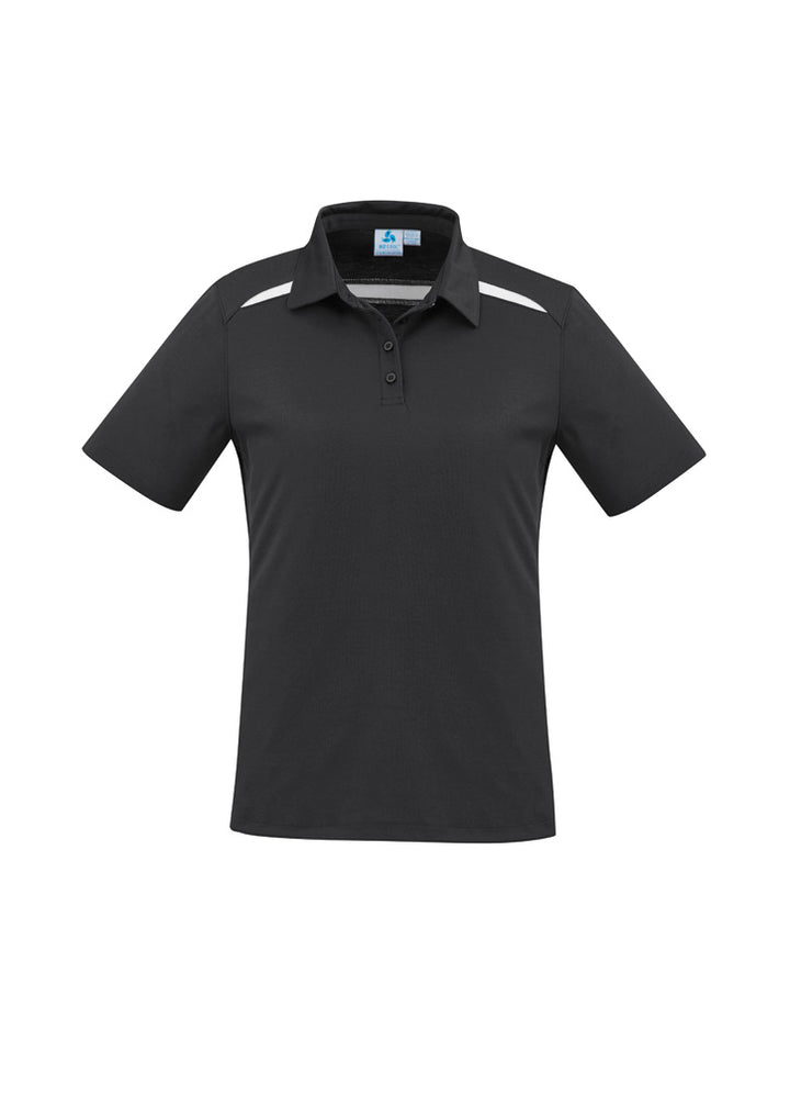 P901LS - Biz Collection - Womens Sonar Short Sleeve Polo | Black/White