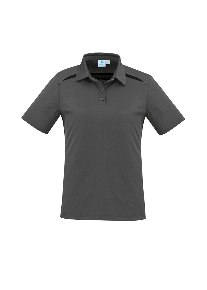 P901LS - Biz Collection - Womens Sonar Short Sleeve Polo | Grey/Black