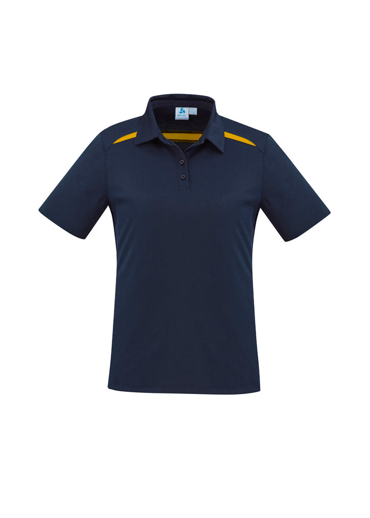 P901LS - Biz Collection - Womens Sonar Short Sleeve Polo | Navy/Gold