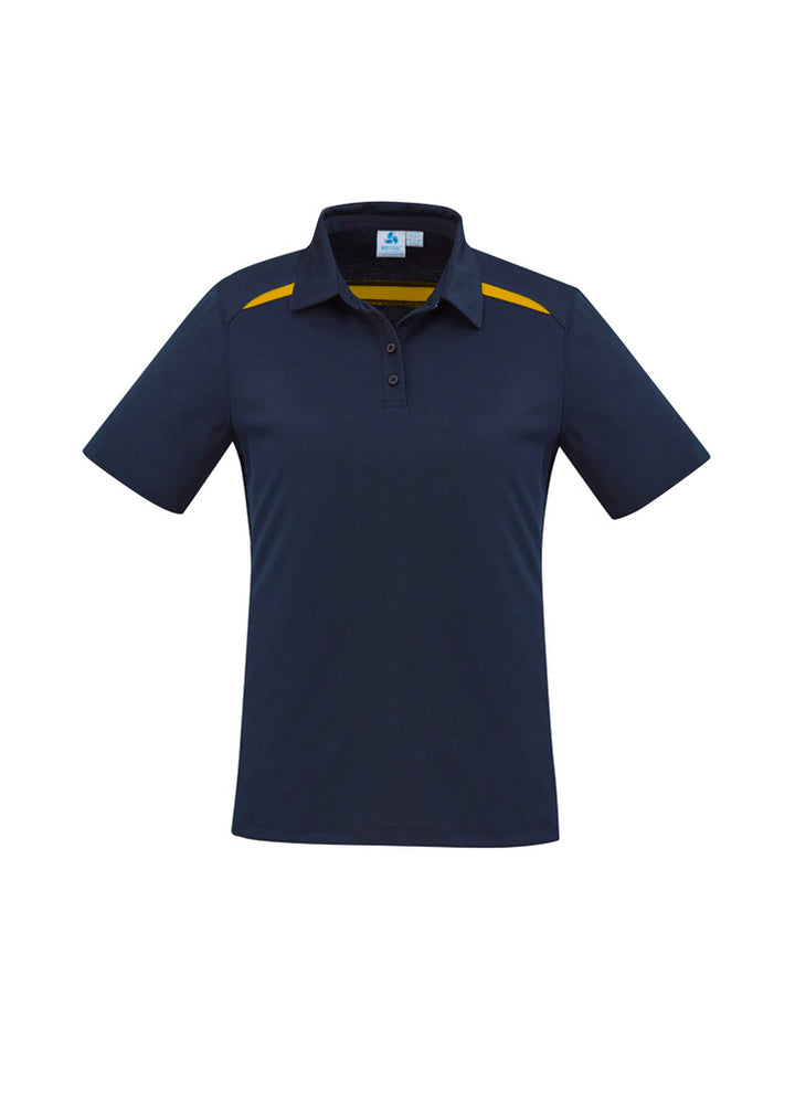 P901LS - Biz Collection - Womens Sonar Short Sleeve Polo | Navy/Gold