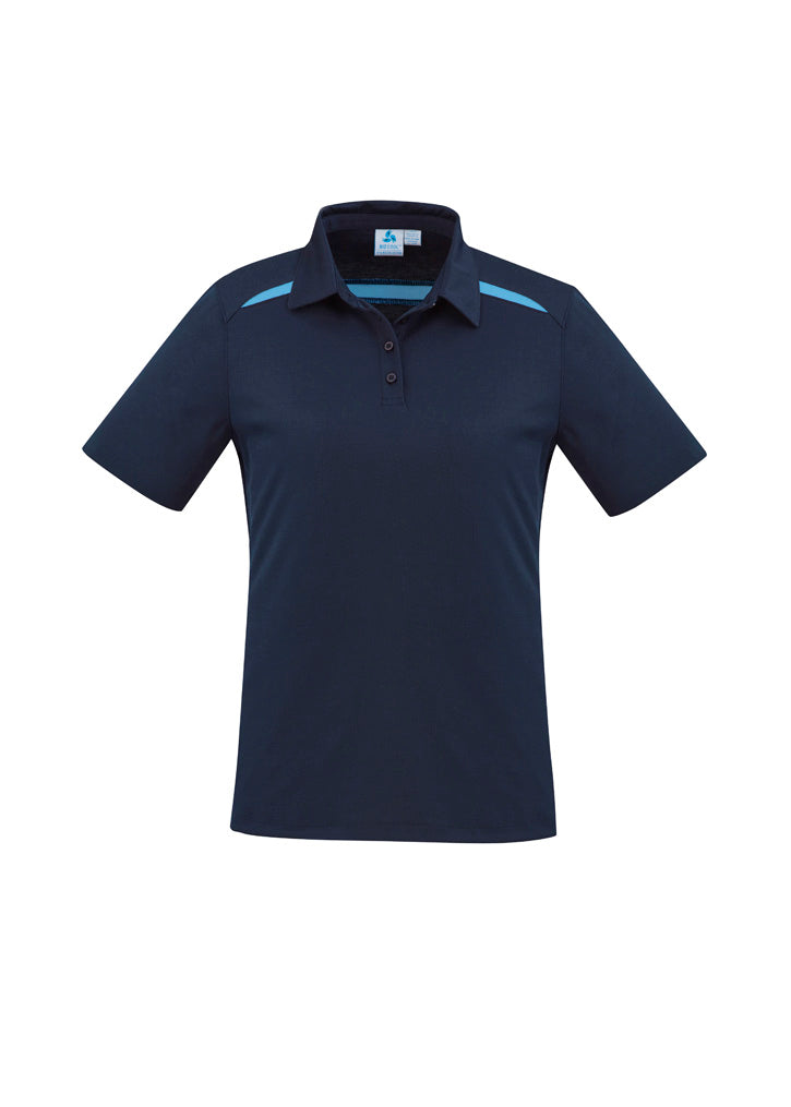 P901LS - Biz Collection - Womens Sonar Short Sleeve Polo | Navy/Sky