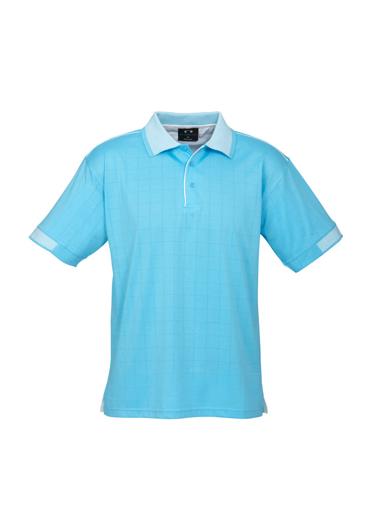 P9100 - Biz Collection - Mens Noosa Short Sleeve Polo | Aqua Blue/White