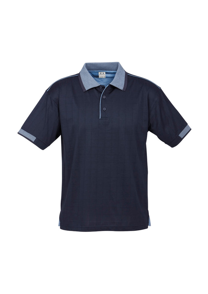 P9100 - Biz Collection - Mens Noosa Short Sleeve Polo | Navy/Spring Blue