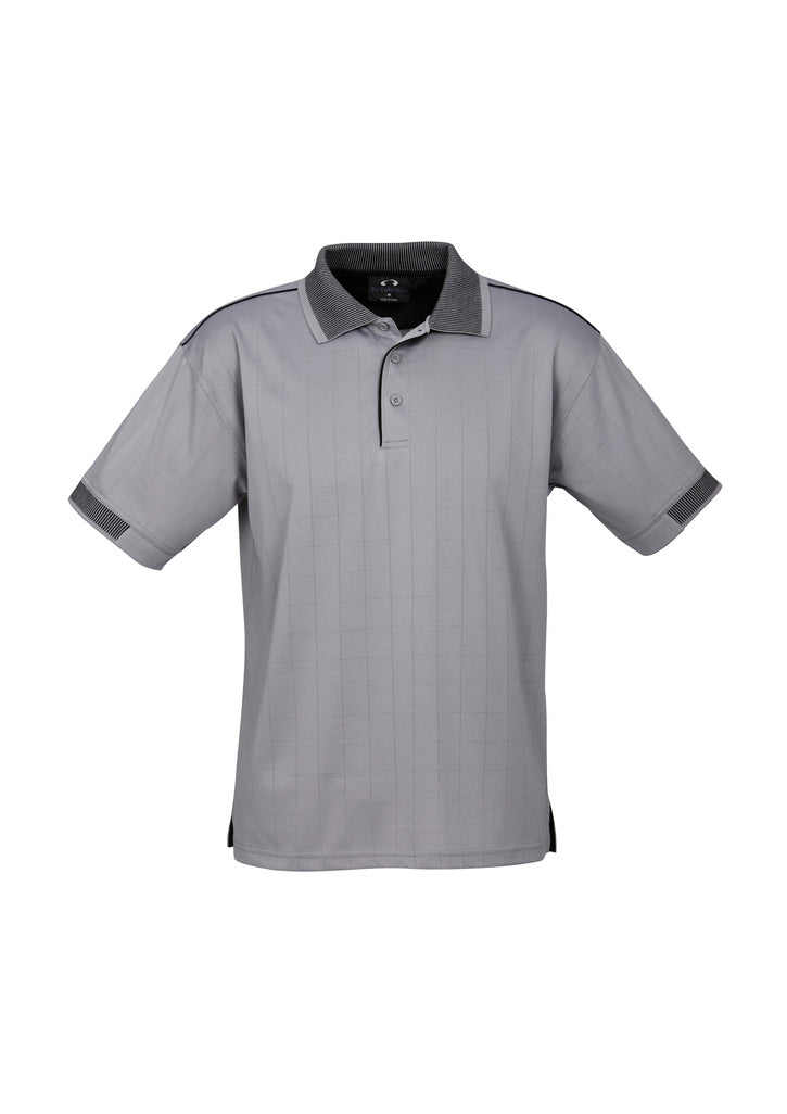 P9100 - Biz Collection - Mens Noosa Short Sleeve Polo | Silver Grey/Black