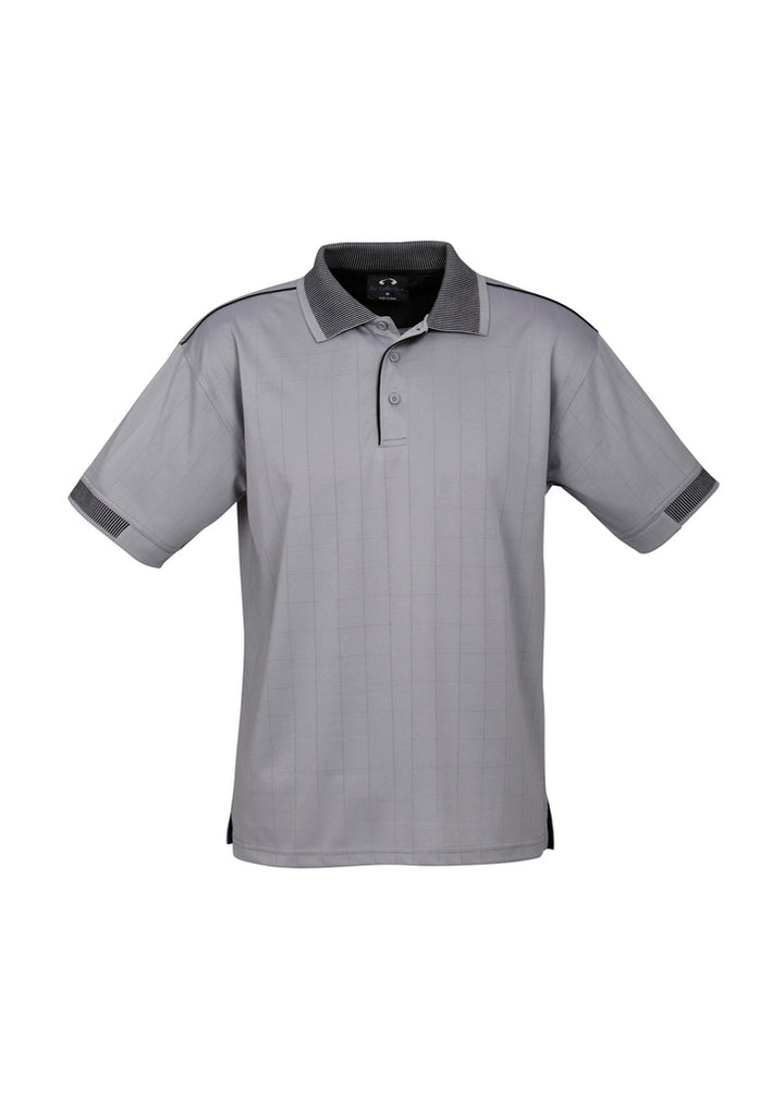 P9100 - Biz Collection - Mens Noosa Short Sleeve Polo | Silver Grey/Black