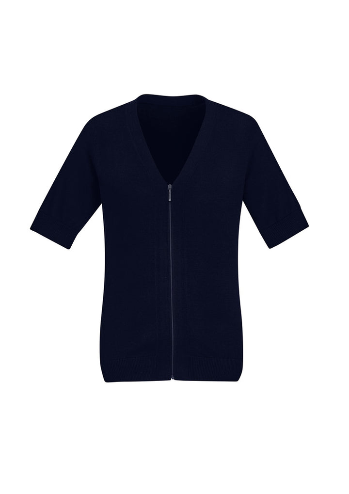 CK962LC - Biz Care - Womens Zip Front Short Sleeve Knit Cardigan