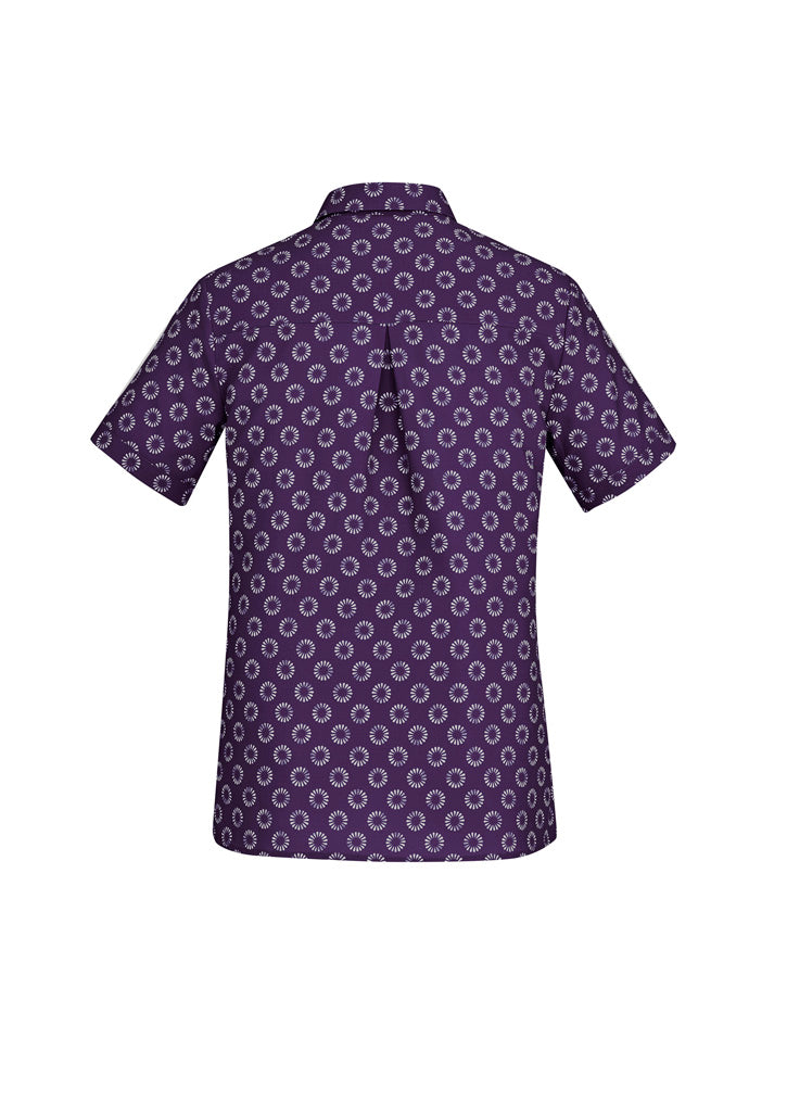 CS948LS - Biz Care - Womens Florence Daisy Print Short Sleeve Shirt