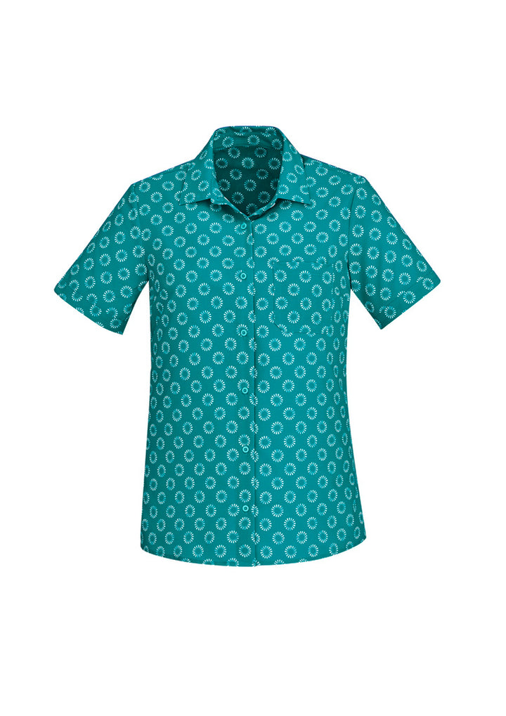 CS948LS - Biz Care - Womens Florence Daisy Print Short Sleeve Shirt