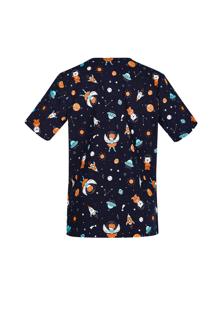 CST148LS - Biz Care - Space Party Womens Scrub Top