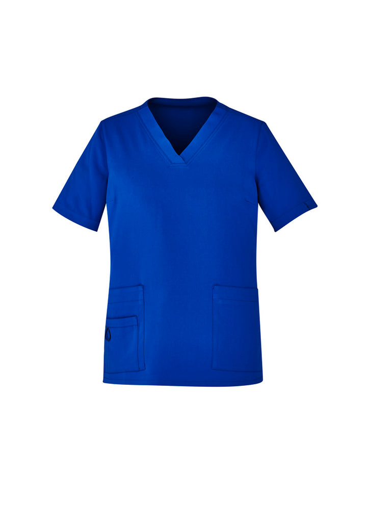 CST941LS - Biz Care - Womens Avery V-Neck Scrub Top Electric Blue
