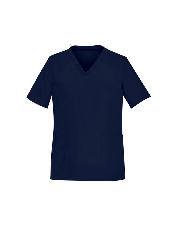 CST941LS - Biz Care - Womens Avery V-Neck Scrub Top Midnight Navy