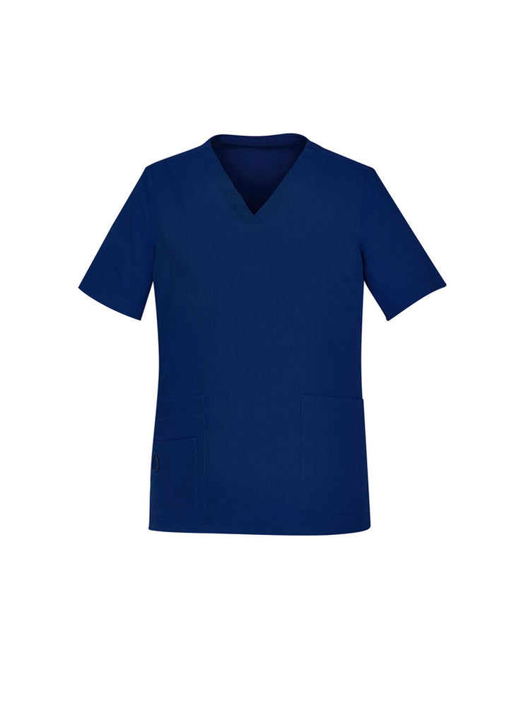 CST941LS - Biz Care - Womens Avery V-Neck Scrub Top Navy