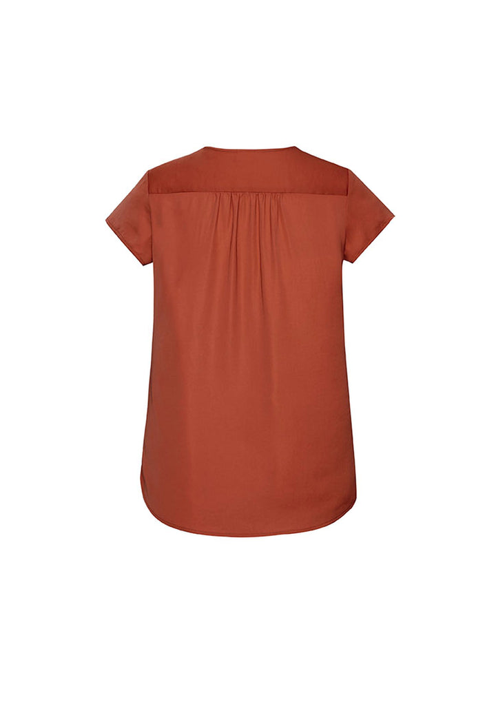 RB967LS - Biz Corporates - Kayla Womens V-neck Pleat Blouse