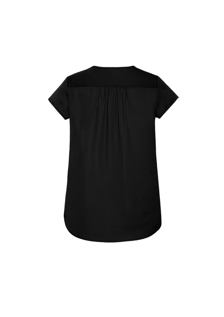 RB967LS - Biz Corporates - Kayla Womens V-neck Pleat Blouse