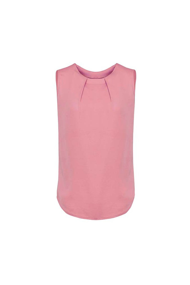 RB973LN - Biz Corporates - Estelle Womens Sleeveless Pleat Blouse | Dusty Rose