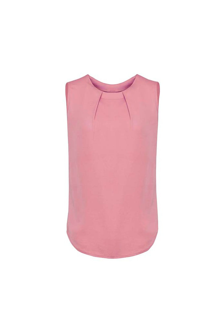 RB973LN - Biz Corporates - Estelle Womens Sleeveless Pleat Blouse | Dusty Rose