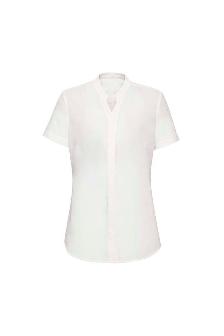RB977LS - Biz Corporates - Juliette Womens Plain Short Sleeve Blouse | Ivory