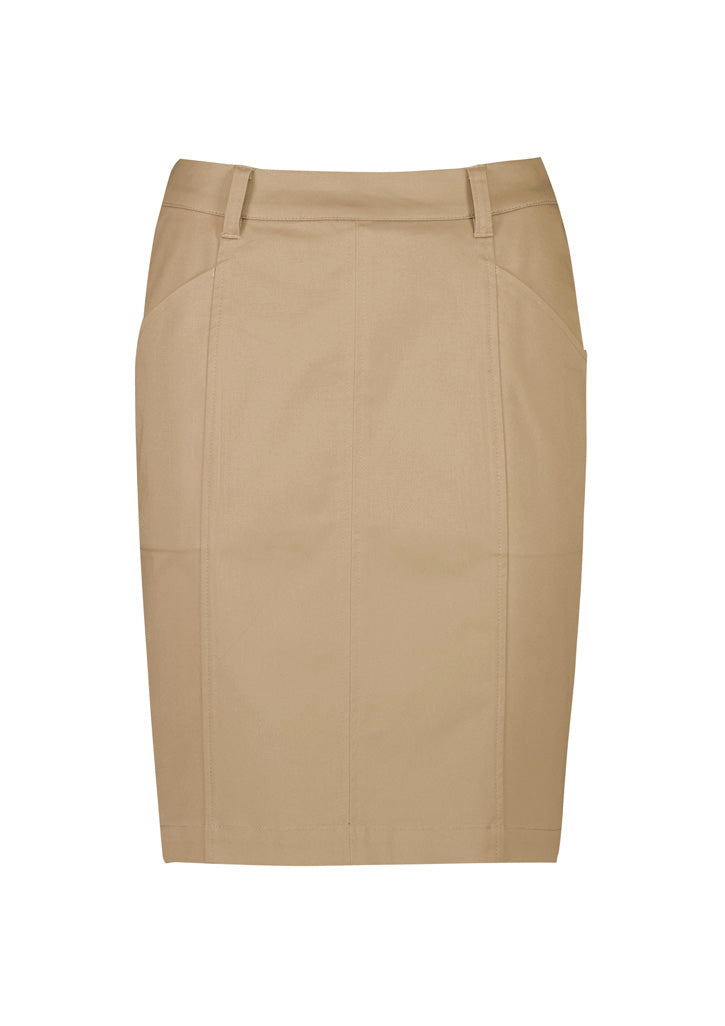 RGS264L - Biz Corporates - Womens Mid Waist Stretch Chino Skirt