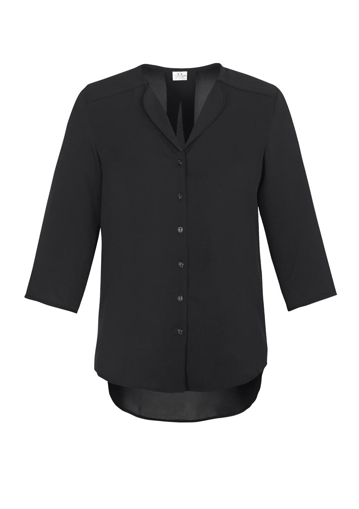 S015LT - Biz Collection - Womens Lily Longline Blouse | Black