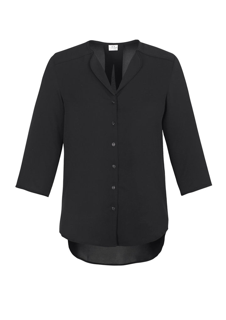 S015LT - Biz Collection - Womens Lily Longline Blouse | Black