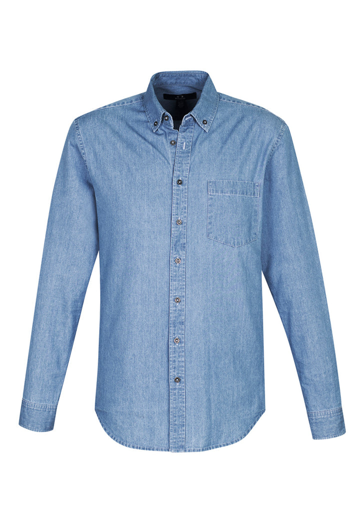 S017ML - Biz Collection - Mens Indie Long Sleeve Shirt | Blue