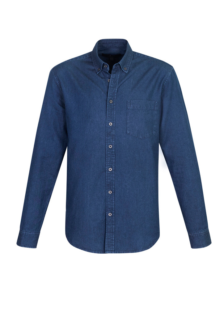 S017ML - Biz Collection - Mens Indie Long Sleeve Shirt | Dark Blue