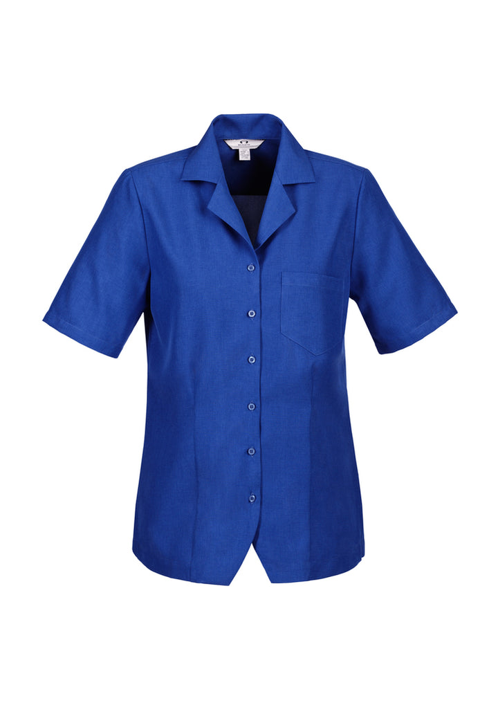 S265LS - Biz Care - Oasis Ladies Plain Overblouse | Electric Blue