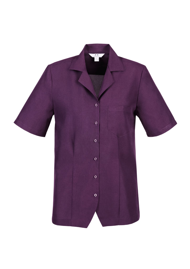 S265LS - Biz Care - Oasis Ladies Plain Overblouse | Grape