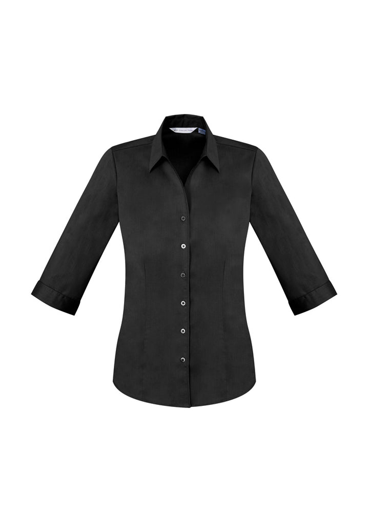 S770LT - Biz Collection - Womens Monaco 3/4 Sleeve Shirt | Black